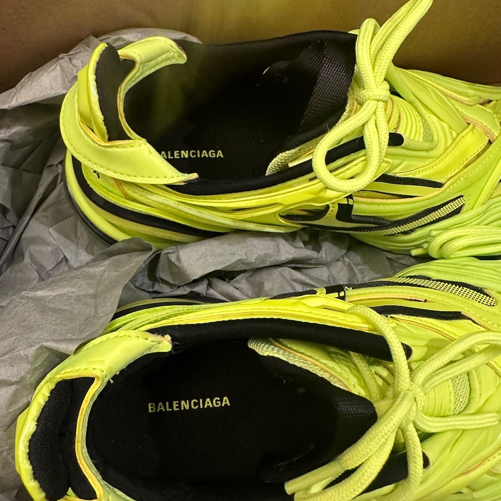 Balenciaga Wmns Tyrex Fluo Yellow Sneakers Size 6 - Picture 2 of 9